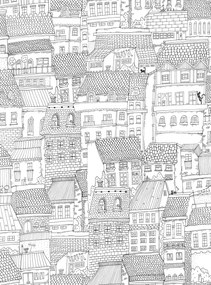 Rebel Walls Carta da parati Dream Town - Graphite