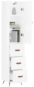 Credenza 34,5x34x180 cm in legno multistrato bianco lucido