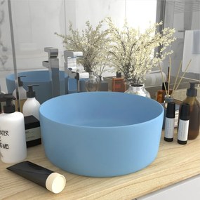 Lavandino Lusso Rotondo Azzurro Opaco 40x15 Cm İn Ceramica /