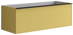 Mobile da bagno sotto lavabo Pixel frame giallo laccato opaco L 120 x H 40 x P 45.5 cm 2 cassetti, lavabo non incluso