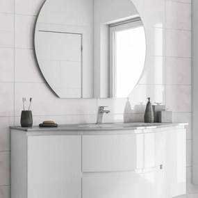 Lavabo da appoggio BADEN HAUS rettangolare in vetro L 138 x H 16 x P 52 cm bianco