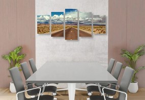 Quadri 5 pezzi – Strada nel deserto
