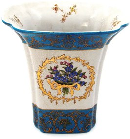 Royal Family - Vaso Azzurro con Decoro Floreale