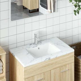 Lavandino Da Bagno Bianco 47,5x35x19,5 Cm Rettangolare Ceramica /