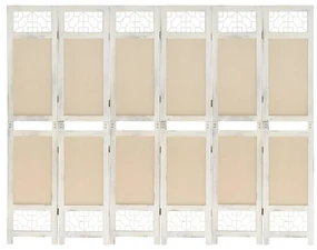 Divisorio A 6 Pannelli Crema 210x165 Cm İn Tessuto /