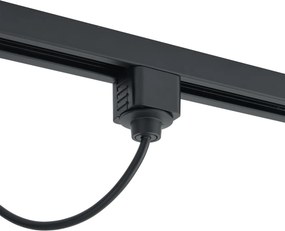 Alimentatore per binario monofase con piastra di montaggio rotonda nero - Iconic
