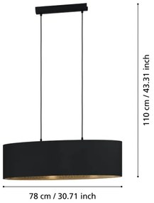 Eglo 900147 - Lampadario a sospensione con filo ZARAGOZA 2xE27/40W/230V