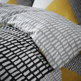 Biancheria da letto giallo-grigio 200x135 cm Larsson Geo - Catherine Lansfield