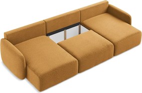 Divano angolare arancione allungabile/con contenitore Kalena – Makamii