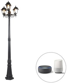 Lanterna da terra intelligente nera 3 luci IP44 con Wi-Fi ST64 - Capital