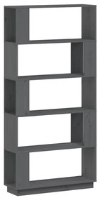 Libreria/divisorio grigio 80x25x163,5 cm legno massello di pino