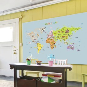 Adesivo per bambini per muro 120x150 cm Giant World Map – Ambiance
