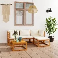 Set Salotto da Giardino 5 pz con Cuscini Legno Massello Acacia 3098668