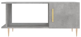 Tavolino da salotto grigio cemento 90x50x40cm legno multistrato