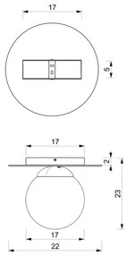 Plafoniera PLATO 1xE14/40W/230V d. 22 cm