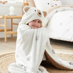 Coperta da bambini con cappuccio marrone e color crema in micropile 90x125 cm Cosy Bear – Catherine Lansfield