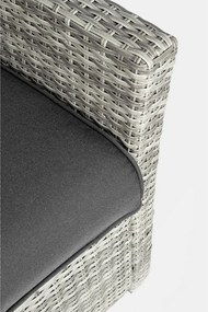 Set di mobili da giardino grigio in rattan artificiale per 6 persone Ariel – Bizzotto