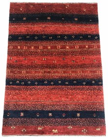 Loribaft Tappeto 80x110 Rosso (Iran) Annodato A Mano