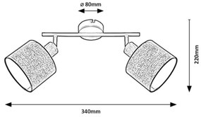 Rabalux 3245 - Faretto MIGUEL 2xE14/40W/230V