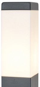 Lampada da esterno grigio scuro con vetro opale 80cm IP44 con presa e sensore di movimento - Malios