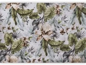 Carta da parati - Nature in retro style - jungle landscape with pale leaves and flowers Adesiva 147x105