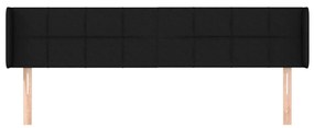 Testiera ad orecchio nera 203x16x78/88 cm in tessuto