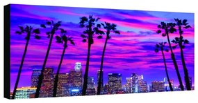 Stampa su tela Palms and skyline sunset, multicolore 190 x 90 cm