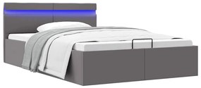 Giroletto Contenitore Idraulico Led Grigio Similpelle 140x200cm /