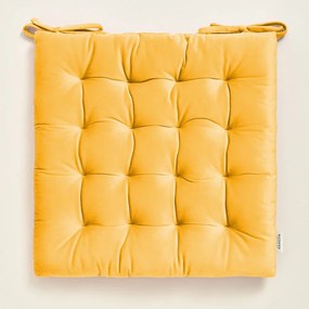Lussuoso cuscino per sedia in velluto giallo 40x40 cm