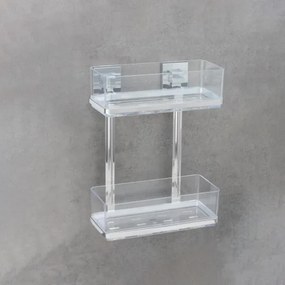 WENKO 22691100-Mensola VACUUM-LOC QUADRO ED 25,5x32,5 cm argento/cromo lucido/trasparente