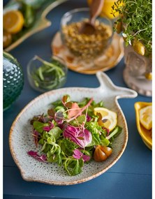 Piatto da portata blu e beige in gres Fleur – Bloomingville