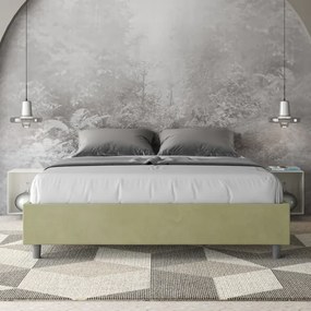 Letto contenitore da 160x190 in microfibra tč verde Azelia