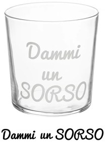 Bicchiere acqua vetro scritta Dammi un sorso 360 ml