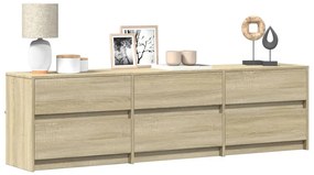 Mobile Porta Tv Con Led Rovere Sonoma 180x34x50cm İn Truciolato /