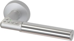 Maniglia su rosetta tonda YALE  Y8812 8RA1 0025 in inox argento satinato