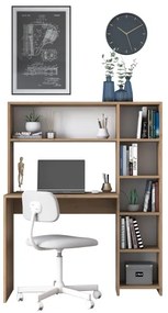 Tavolo da lavoro con mensola RANI 113,2x141,8 cm marrone