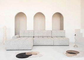 Divano angolare componibile beige allungabile/con contenitore (con penisola a sinistra) Lulu – Miuform