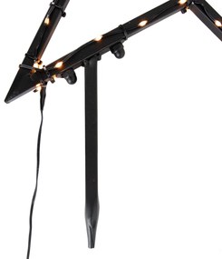 Faretto natalizio Stella di Natale nero 60 cm con LED IP44 - Kas
