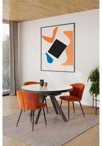 Set di 4 sedie da pranzo in velluto a coste arancione Megan - Marckeric