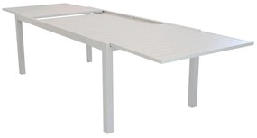 DEXTER - set tavolo in alluminio cm 200/300 x 100 x 74 h con 8 poltrone Dexter