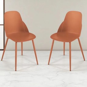 Sedia in polipropilene Ruggine con gambe in metallo - MILA 2 sedie