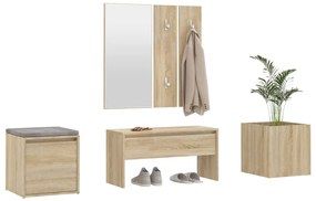 Set di mobili da corridoio rovere sonoma in legno multistrato