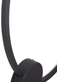 Lampada da parete di design nera 67cm con LED dimmerabile a 3 livelli - Anello