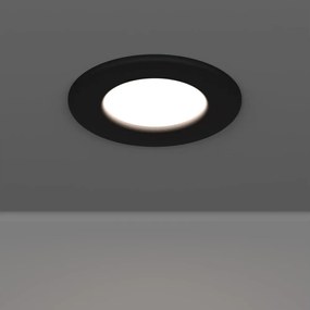 Eglo 901412 - Plafoniera da incasso LED per bagno FUEVA, 3,7 W, 230 V, Ø 8,8 cm, IP44, nera