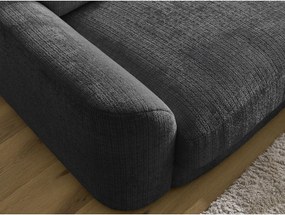 Divano angolare nero (con penisola a destra/con chaise lounge) con rivestimento in ciniglia Leonore – Bobochic Paris