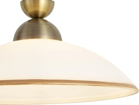 Lampada a sospensione classica bronzo con vetro opale - Katarina