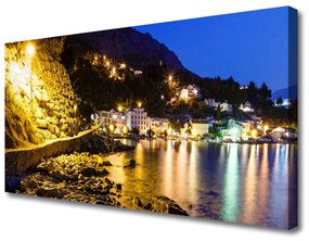 Foto quadro su tela Paesaggio di spiaggia di montagna 100x50 cm