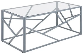 Tavolino vetro argento 100 x 50 cm ORLAND Beliani