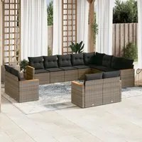 Set Divani da Giardino 12 pz con Cuscini Grigio in Polyrattancod mxl 113110