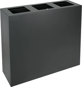 Pattumiera per Raccolta Differenziata 3 Scomparti Capacità 180 lt 90x30x80 cm in Acciaio Antracite...